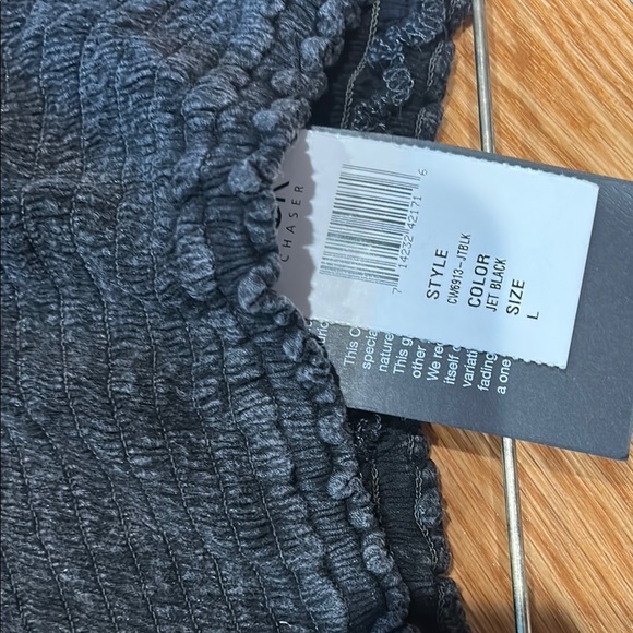 Chaser Off-Shoulder mini bohemian summer Black Dress women’s large new - Picture 5 of 6